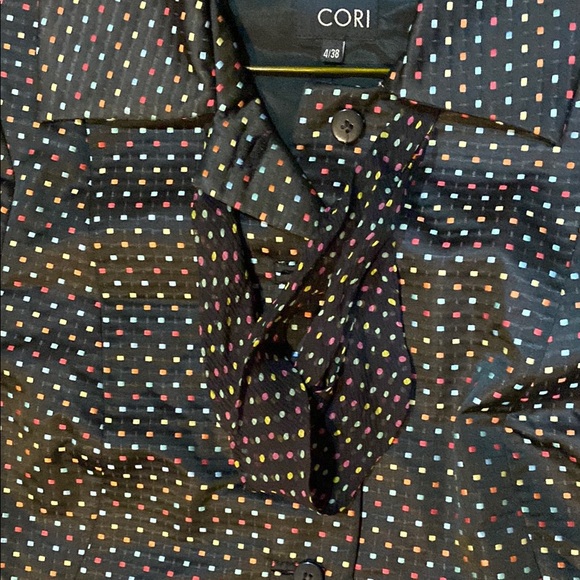 Cori Black Lined Multi-Color Polka Dot Jacket Sz 4 - Picture 3 of 4